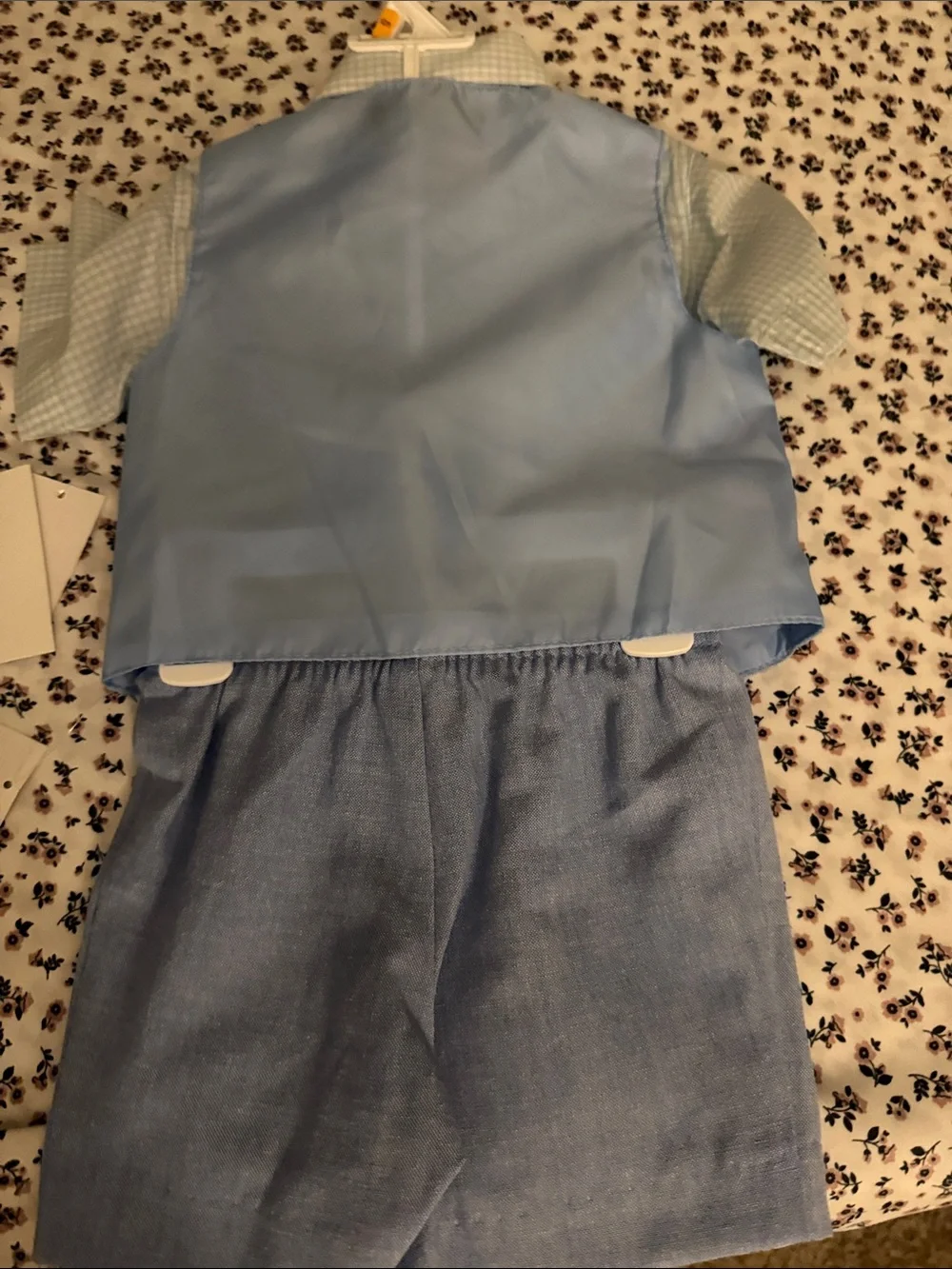 The Children's Place Light Blue Boys' Vest & Shorts Set with Navy Bow Tie